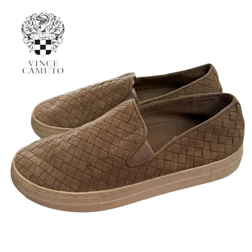 Vince Camuto Kamron Beige / Taupe Women's Woven Slip-on Loafers Flats 8